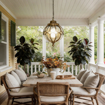 Round Outdoor Hanging Lights Aluminum Waterproof Outdoor Light