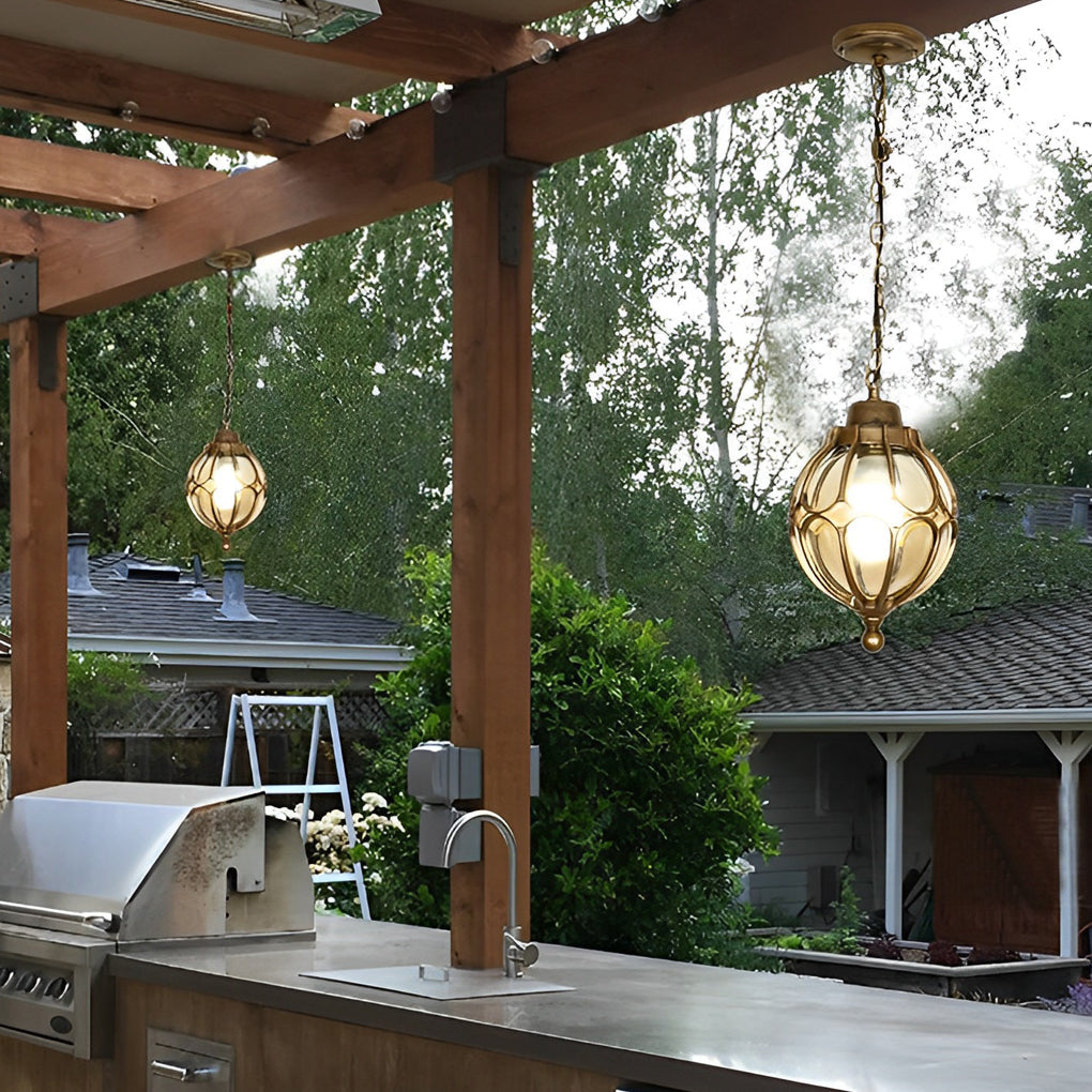 Round Outdoor Hanging Lights Aluminum Waterproof Outdoor Light