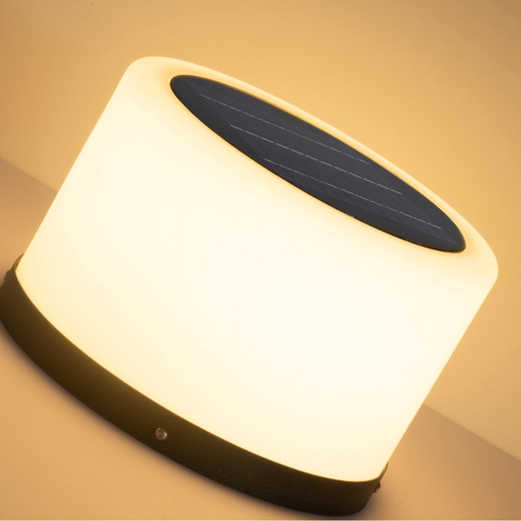 Round Pillar Lights Minimalist Solar-Powered Garden Light