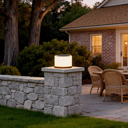 Round Pillar Lights Minimalist Solar-Powered Garden Light