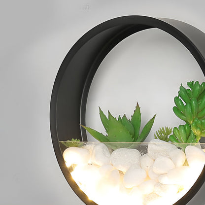 Round Plant Wall Lamp Natural LED Modern Outdoor Light