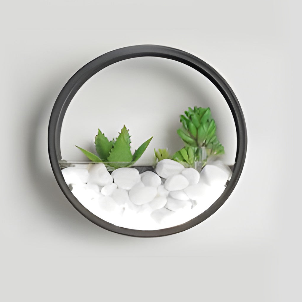 Round Plant Wall Lamp Natural LED Modern Outdoor Light