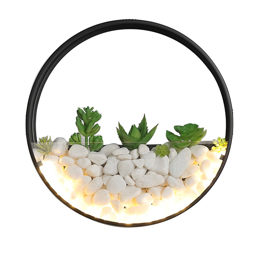 Round Plant Wall Lamp Natural LED Modern Outdoor Light