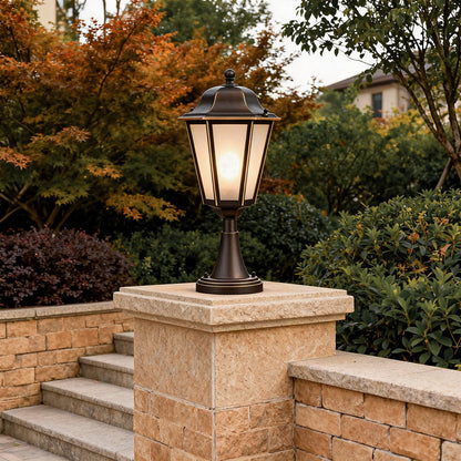 Light for Pillar Outdoor Hexagonal Modern Creative Retro Lamp