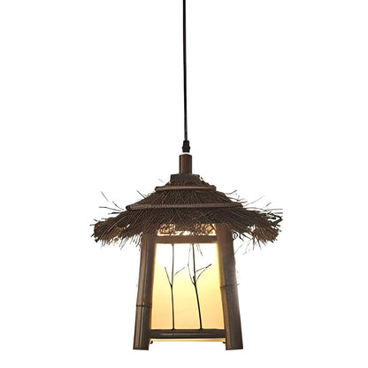 Bamboo Pendant Light Farmhouse Modern Atmosphere Lawn Light