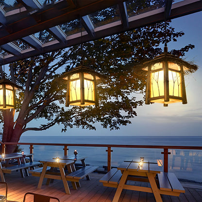 Bamboo Pendant Light Farmhouse Modern Atmosphere Lawn Light