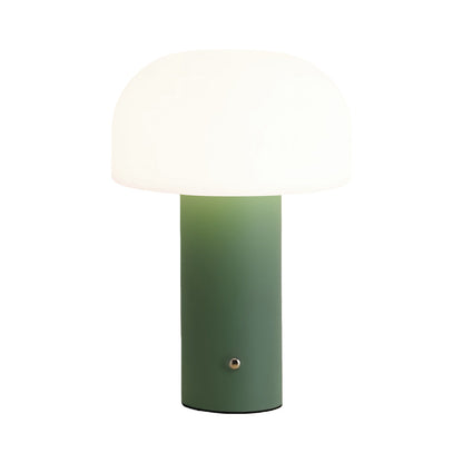 Nordic Mushroom-Shade Iron Table Lamp – Dimmable Rechargeable LED Novelty Accent Light for Bedroom & Living Room