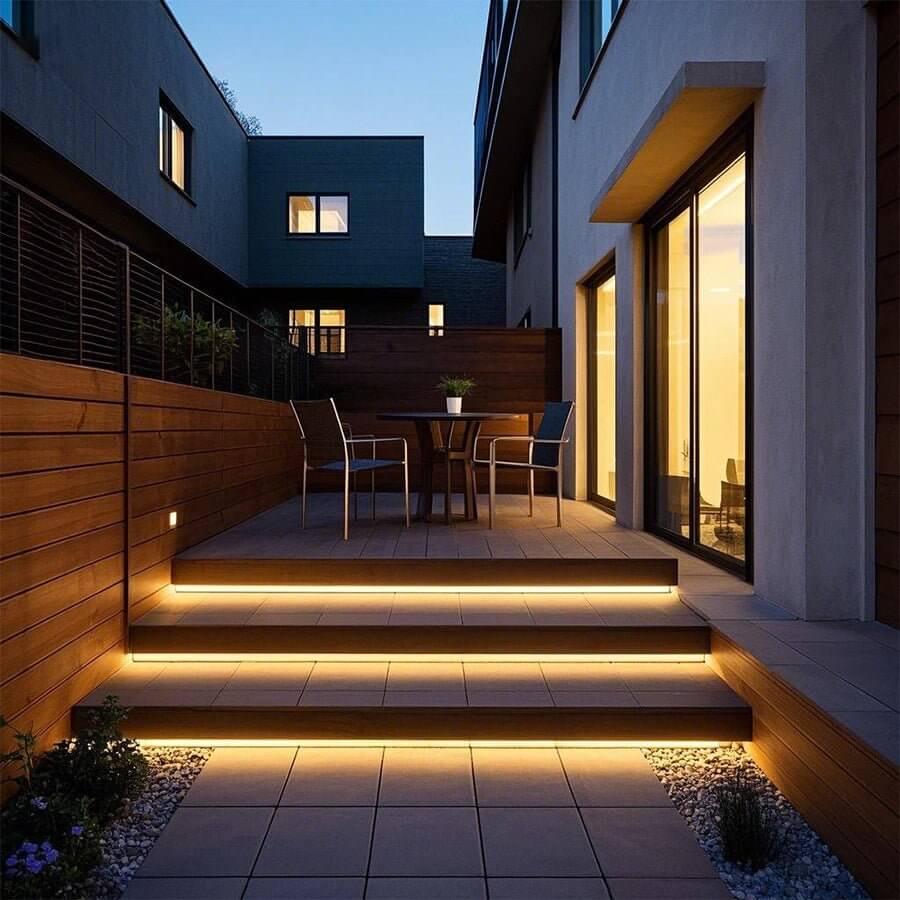 Seamless Corner-Mount LED Strip Light Industrial Style Silicone Lighting