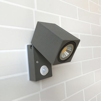 Sensor Wall Lights Outdoor Black Waterproof LED Square Light