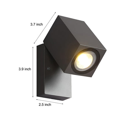 Sensor Wall Lights Outdoor Black Waterproof LED Square Light