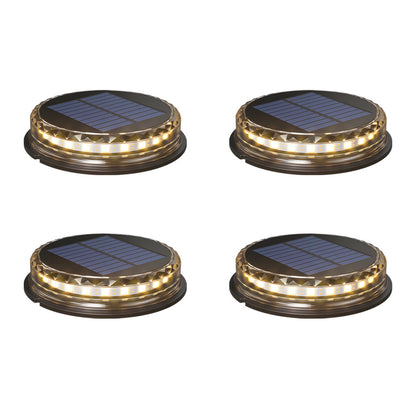 4 Pcs Solar Disc Light Modern LED Black Landscape Lighting
