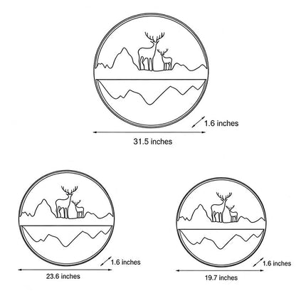 Silhouette Wall Light Outdoor Deer and Mountain LED Light