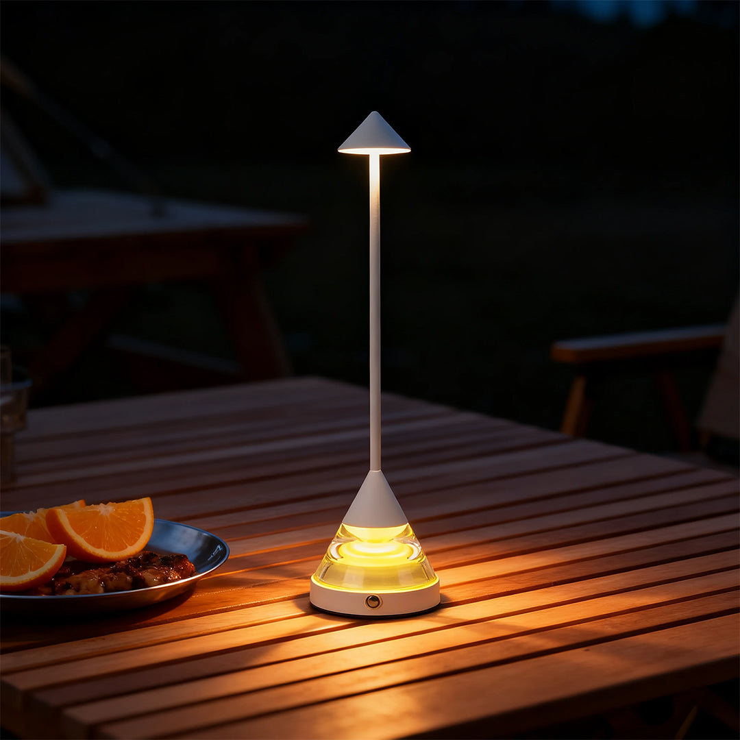 Unique Small Table Lamp with Creative Pointed Design – Aluminum & Iron Accent Light