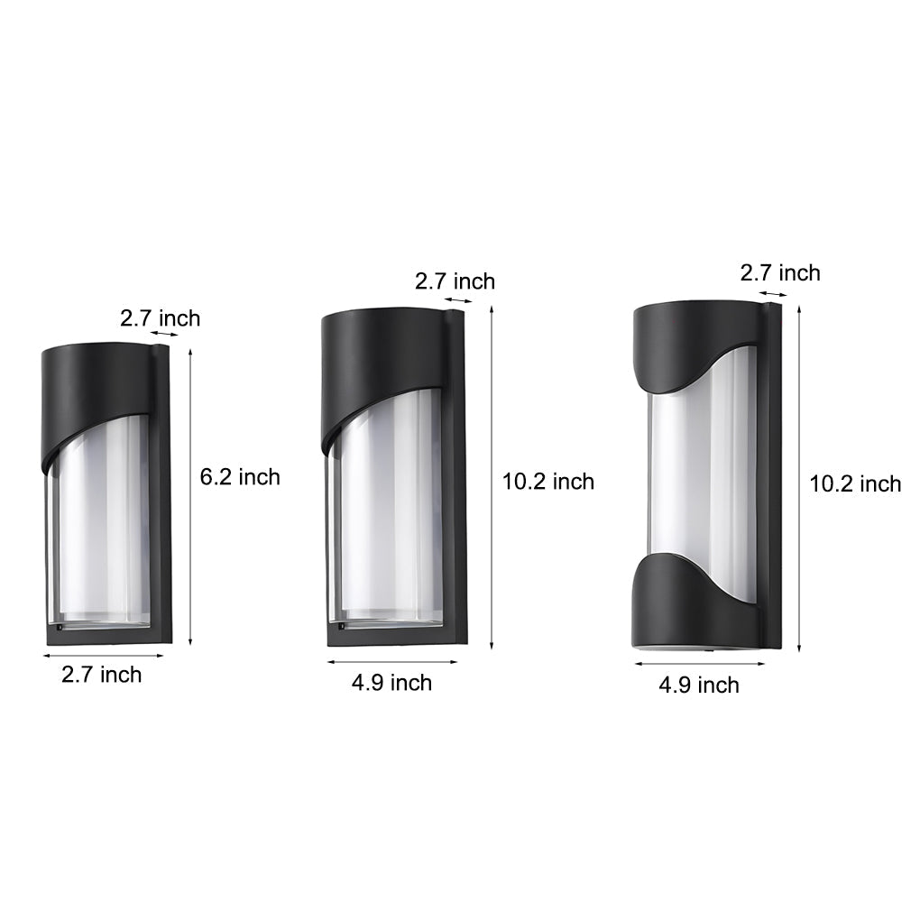 Black Outdoor Wall Light Modern Waterproof LED Light