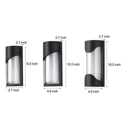 Black Outdoor Wall Light Modern Waterproof LED Light