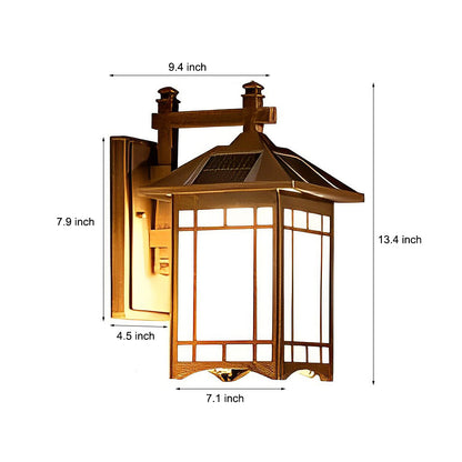 Lantern wall sconce retro LED die-cast aluminum glass lamp