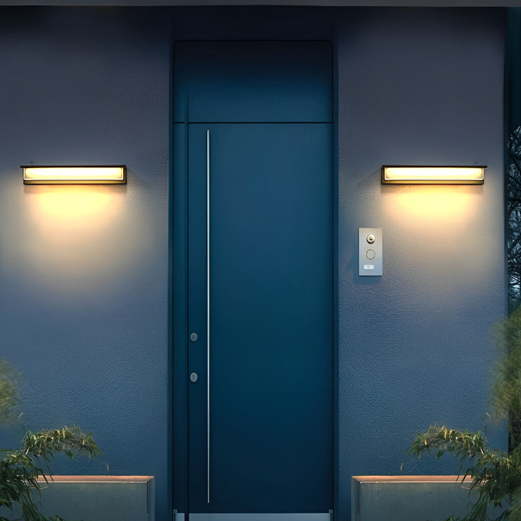 Front Porch Light Fixtures Rectangular Waterproof LED Wall Light