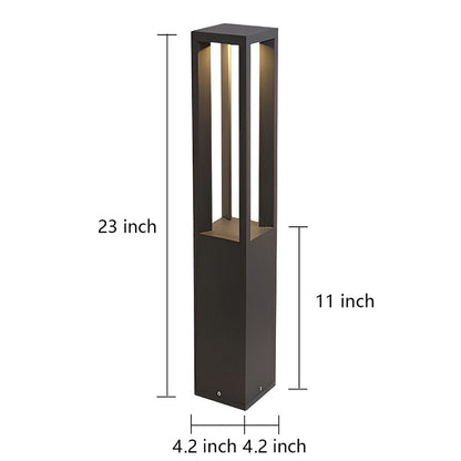 LED Bollard Garden Light Black Aluminum Garden Landscape Light