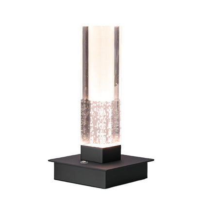 Cordless Square Table Lamp with Bubble Modern Design, Dimmable LED Nightstand Light