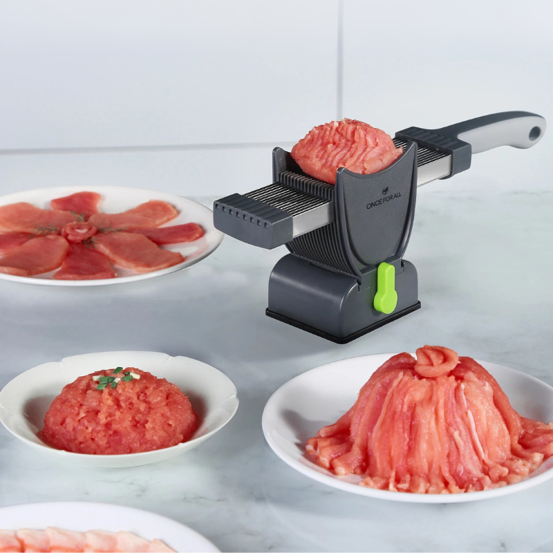 Manual Meat & Food Slicer Stainless Steel - Handheld Deli Meat Slicer for Home Kitchen Cold Cuts