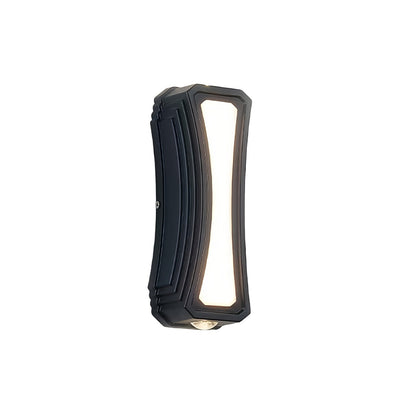 Modern Up Down Outdoor Wall Lights Black Geometric Lamp