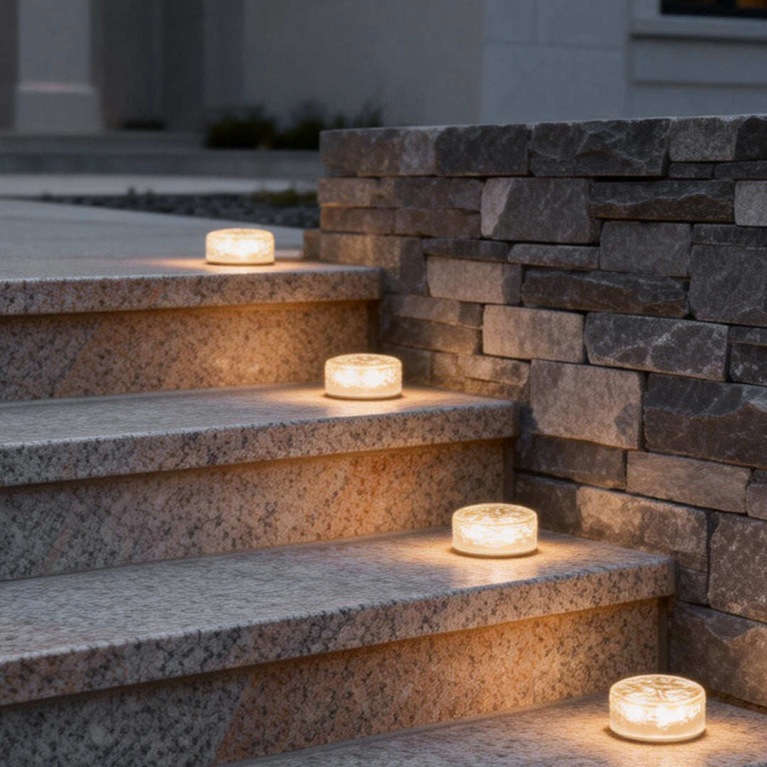 4-PCS Small Step Lights LED Round Ice Brick Step Atmosphere Light