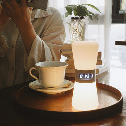 White Mini Table Lamp with Countdown Timer and Gravity Sensor — Ambient Hourglass Lamp