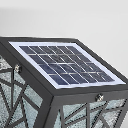 Solar Bollard Path Lights LED Black Waterproof Outdoor Lamp