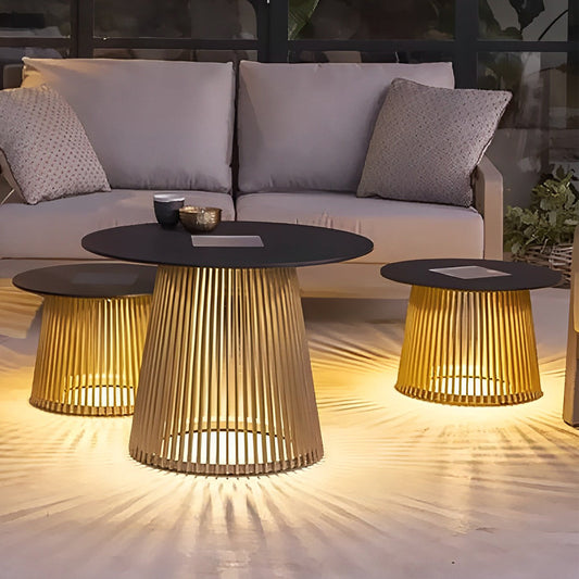 Solar Coffee Table Waterproof Iron Cage Solar Outdoor Lamp
