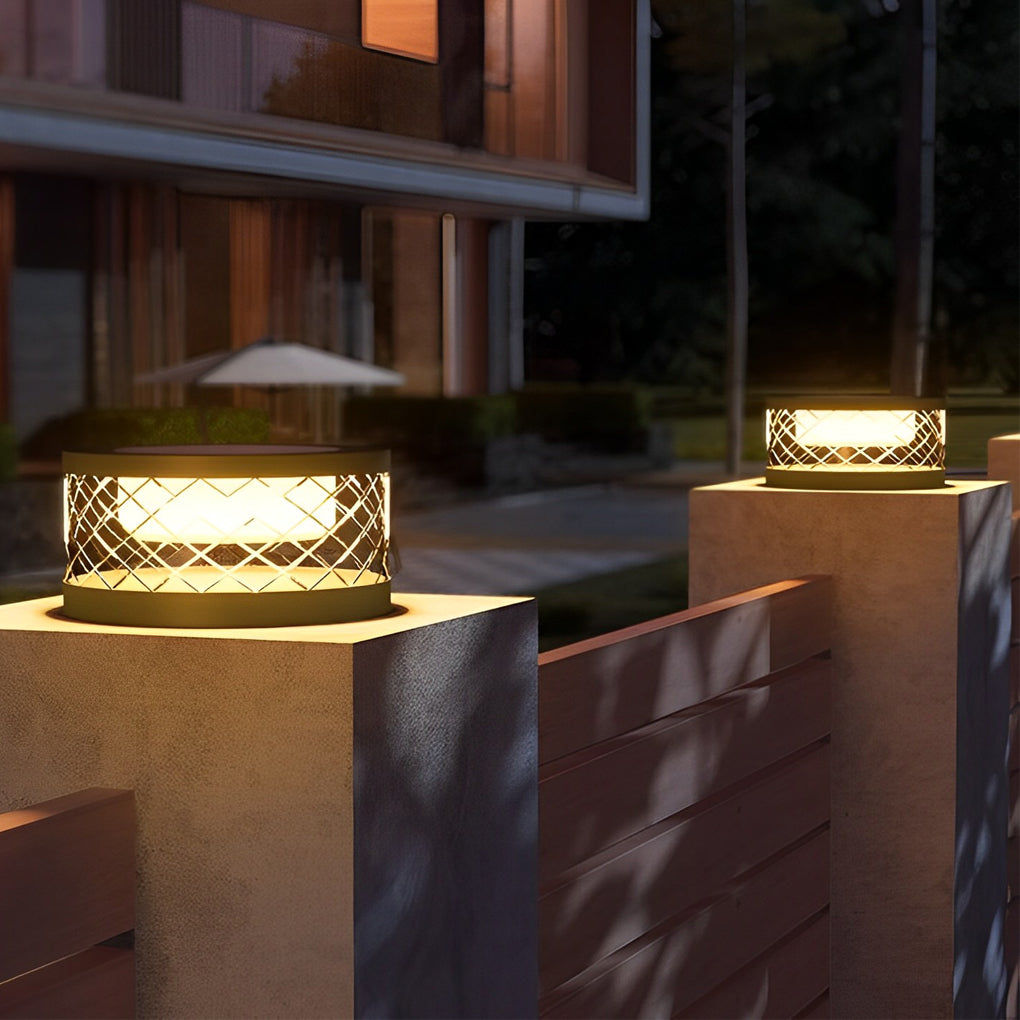 Solar Cylinder Pillar Light Creative Waterproof Modern Light
