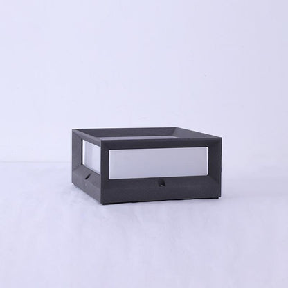 Solar Garden Pillar Lights Square Waterproof Black Outdoor Light