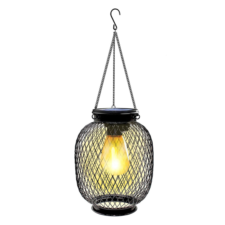 Lantern Style Outdoor Lights Solar Iron Mesh Hanging Lights