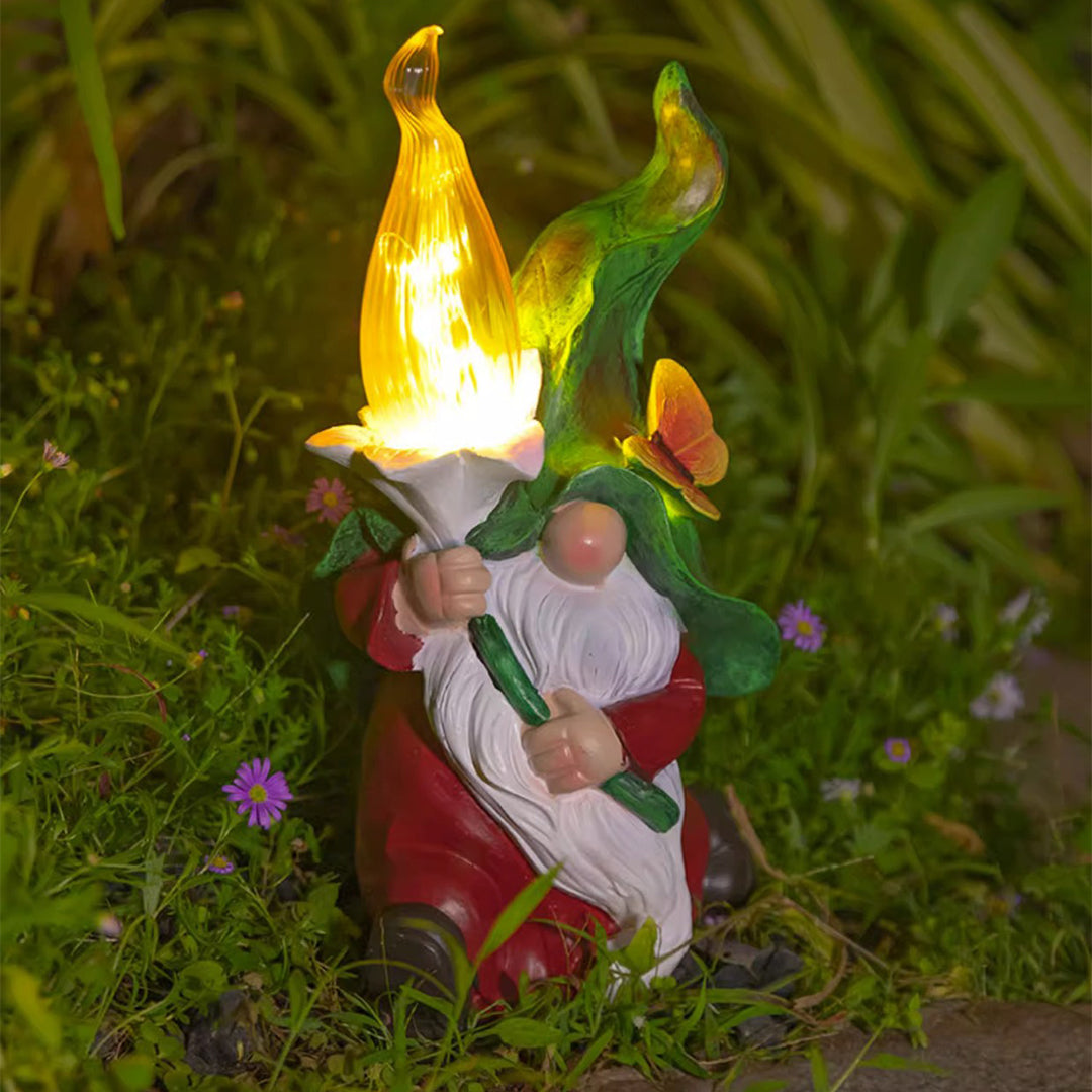 Solar Gnomes Garden Lights Resin Mini Welcome Landscape Lamp