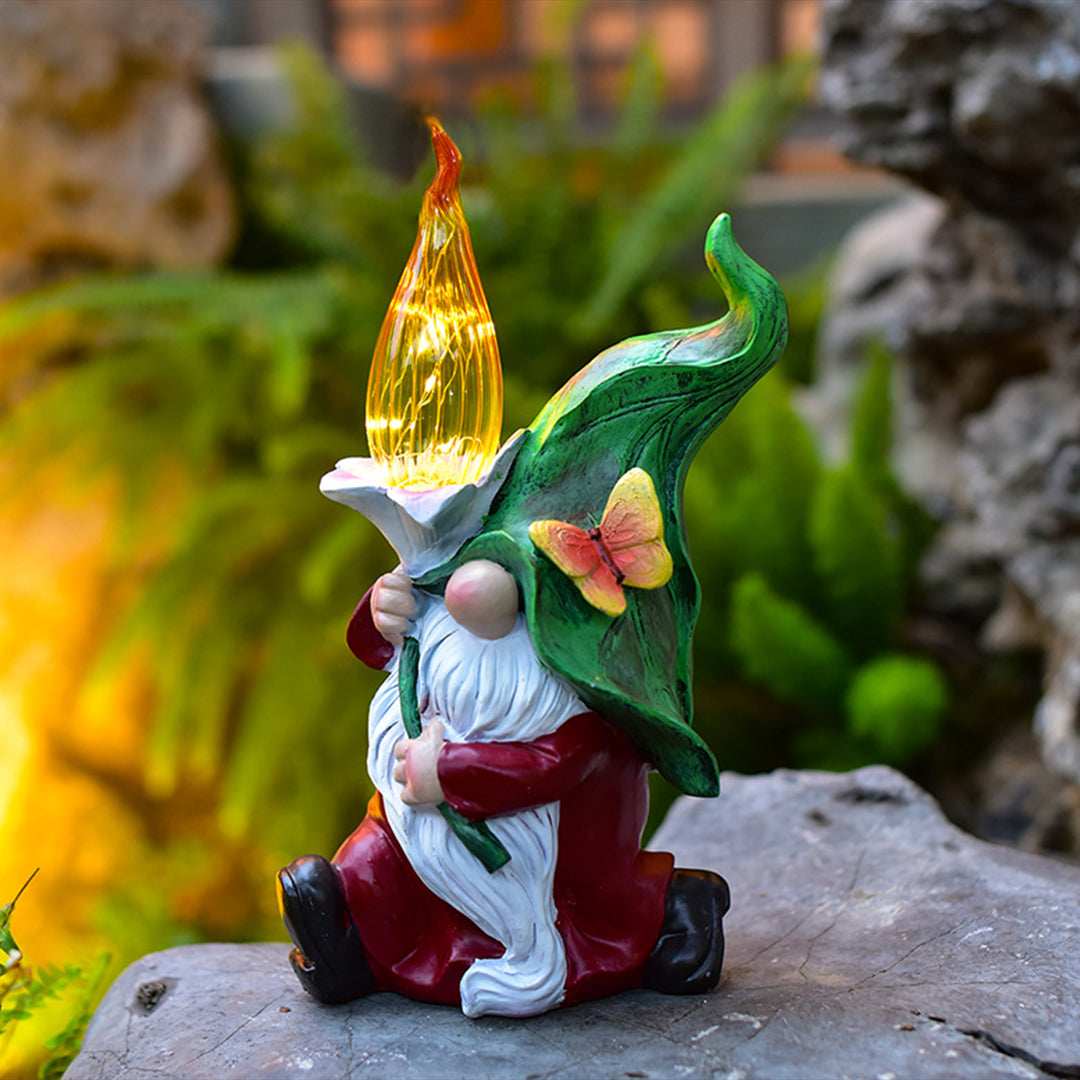 Solar Gnomes Garden Lights Resin Mini Welcome Landscape Lamp
