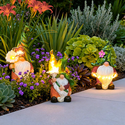 Solar Gnomes Garden Lights Resin Mini Welcome Landscape Lamp