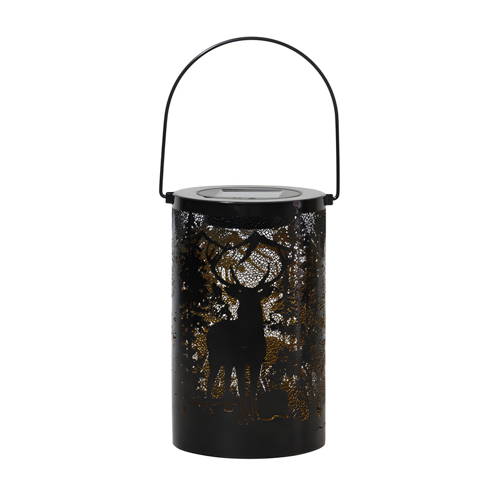 Solar Hollow out Lantern Deer Silhouette Waterproof LED Modern Lamp