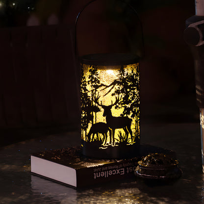 Solar Hollow out Lantern Deer Silhouette Waterproof LED Modern Lamp