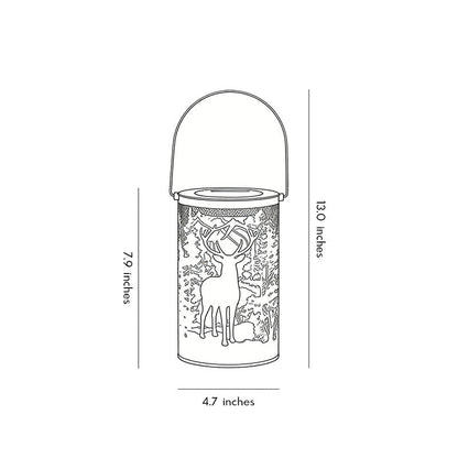 Solar Hollow out Lantern Deer Silhouette Waterproof LED Modern Lamp
