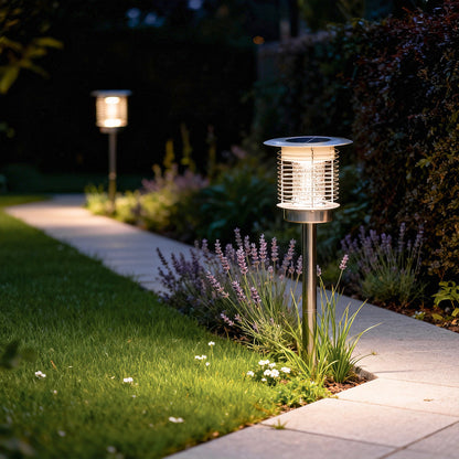 Solar Light Bug Zapper Solar Garden Purple-Light Mosquito Killer Lamp