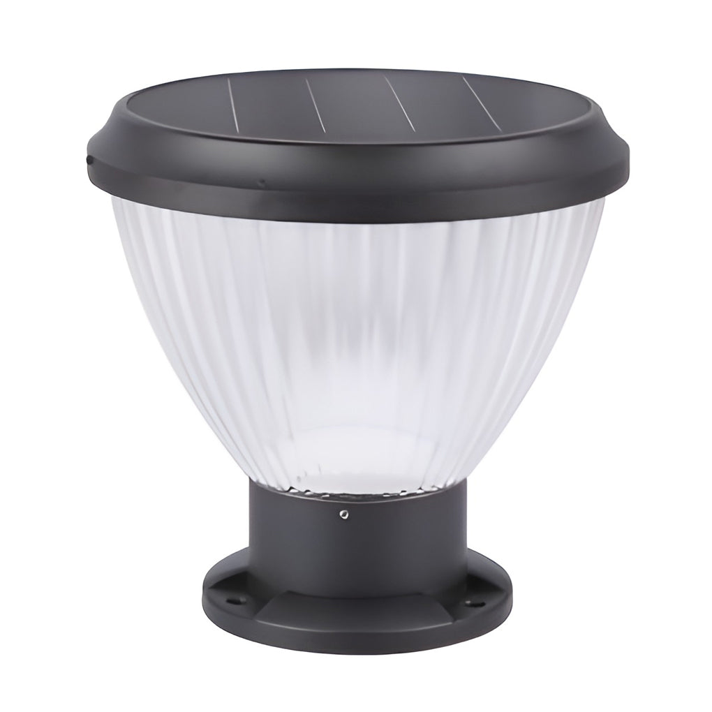 Solar Light Post Cap Minimalist Black LED Metal Light