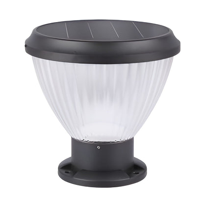 Solar Light Post Cap Minimalist Black LED Metal Light
