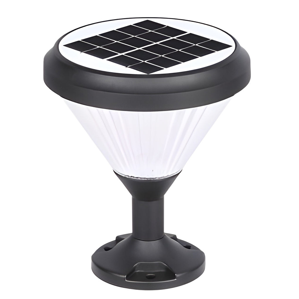 Solar Light Post Cap Minimalist Black LED Metal Light