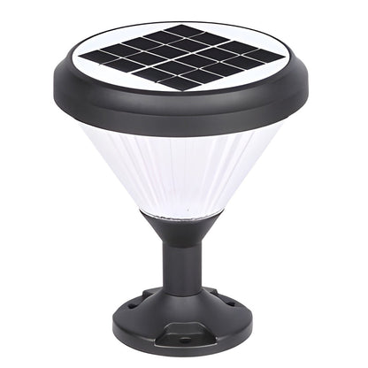 Solar Light Post Cap Minimalist Black LED Metal Light