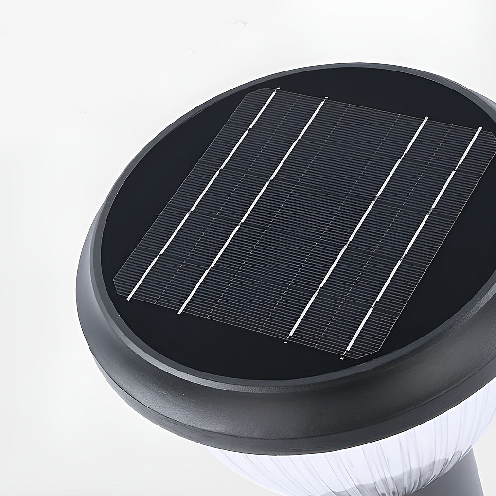 Solar Light Post Cap Minimalist Black LED Metal Light