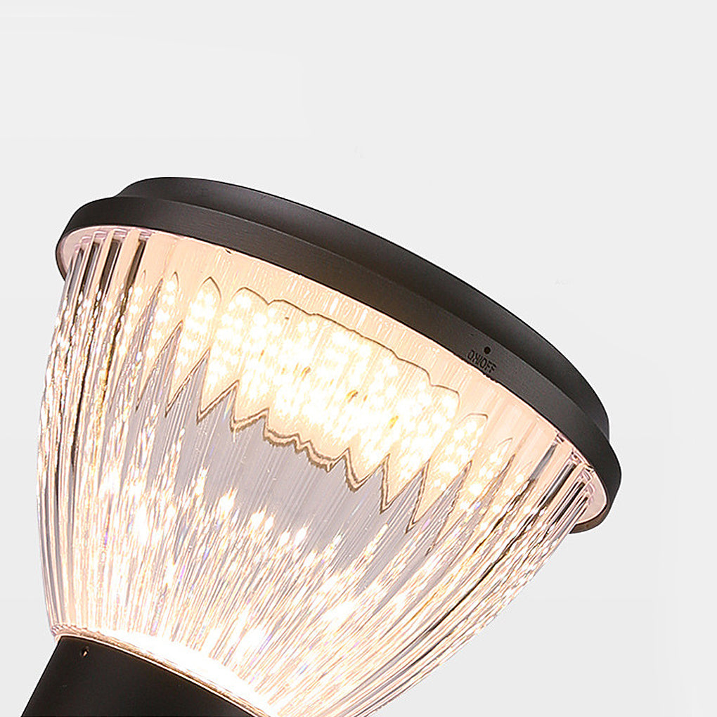 Solar Light Post Cap Minimalist Black LED Metal Light