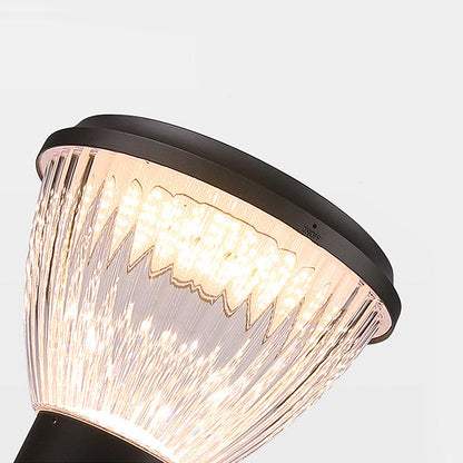 Solar Light Post Cap Minimalist Black LED Metal Light