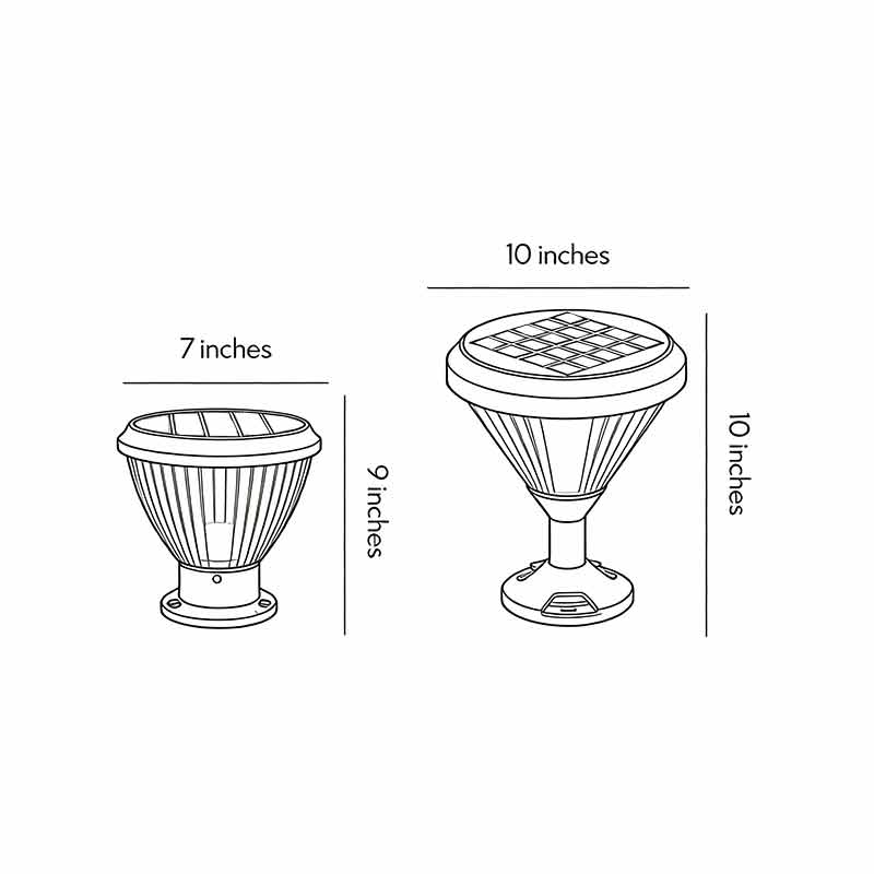 Solar Light Post Cap Minimalist Black LED Metal Light