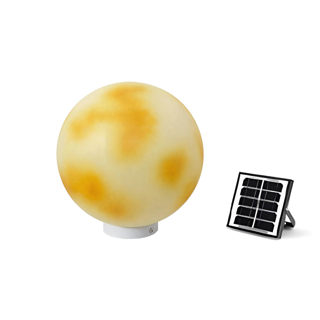 Moon-Shaped Stone Pillar Light – Solar & Hardwired Outdoor LED Decorative Post Cap Light