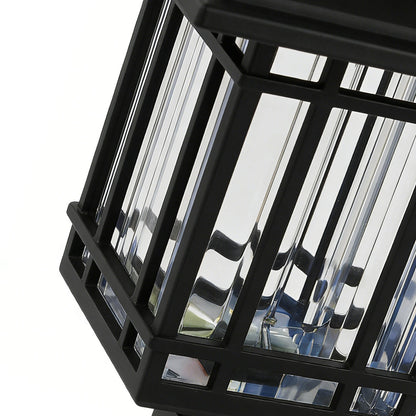 2-PCS Solar Outdoor Lawn Lights Vintage Square Waterproof Lamp