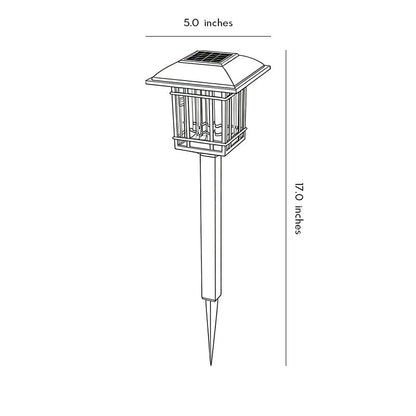 2-PCS Solar Outdoor Lawn Lights Vintage Square Waterproof Lamp